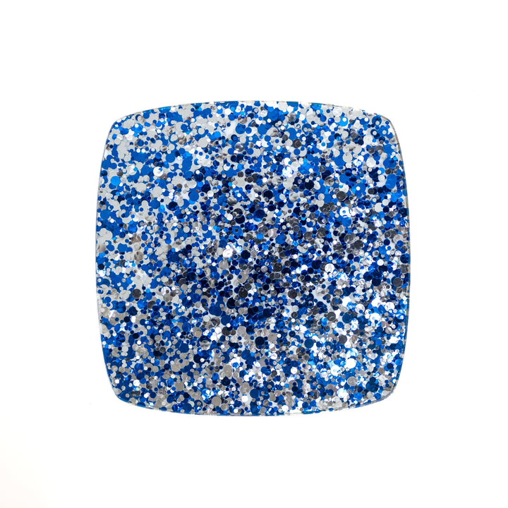 Blue & Silver Confetti Dots Cast Acrylic Sheets - Acrylic Sheets