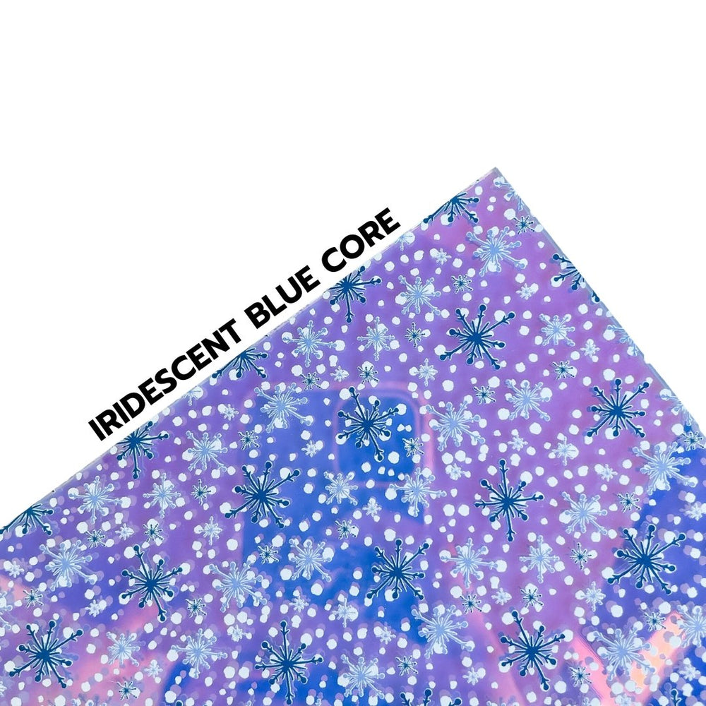 Blue Snowflakes Pattern Acrylic Sheet - CMB Pattern Acrylic