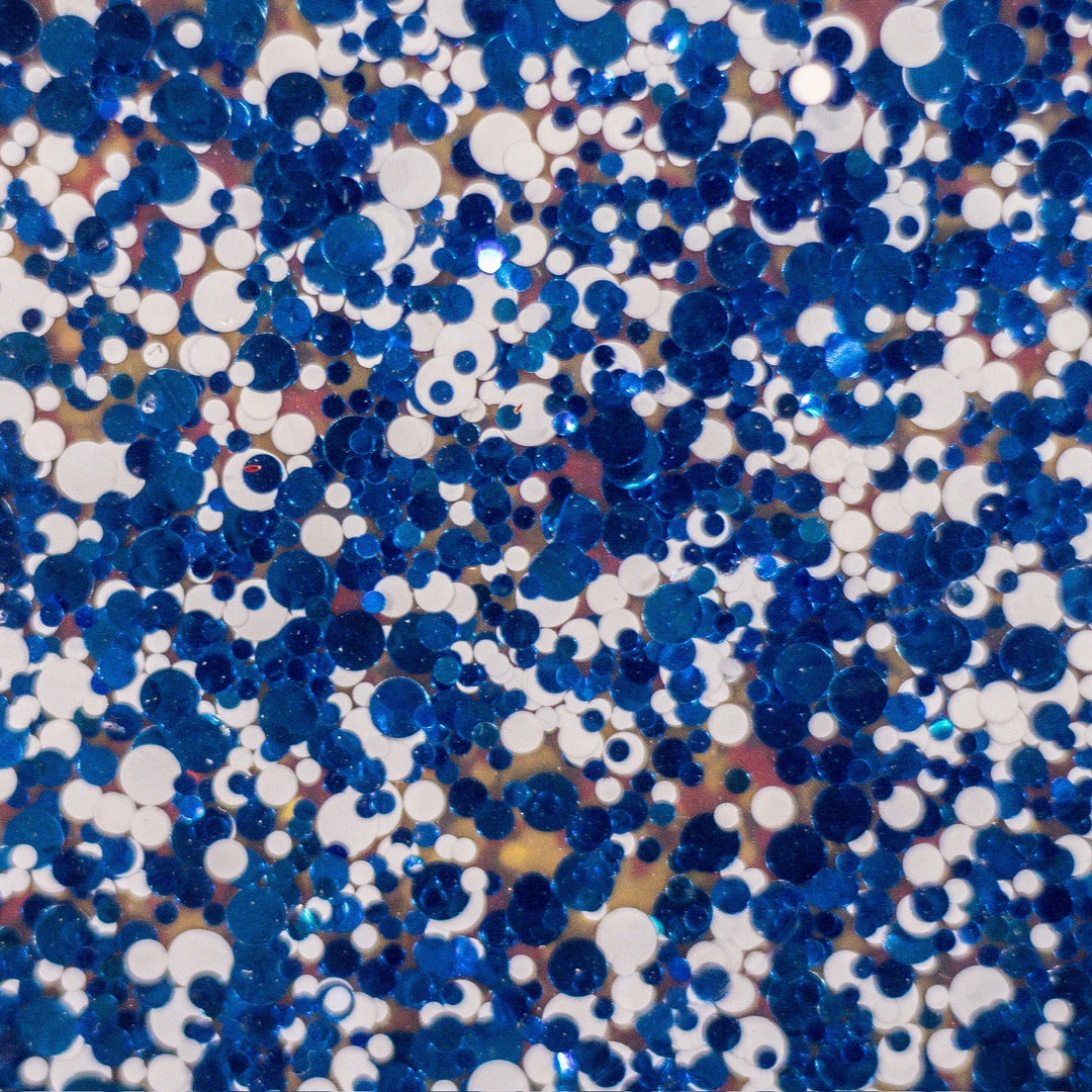 Blue & White Confetti Dots Cast Acrylic Sheets - Acrylic Sheets