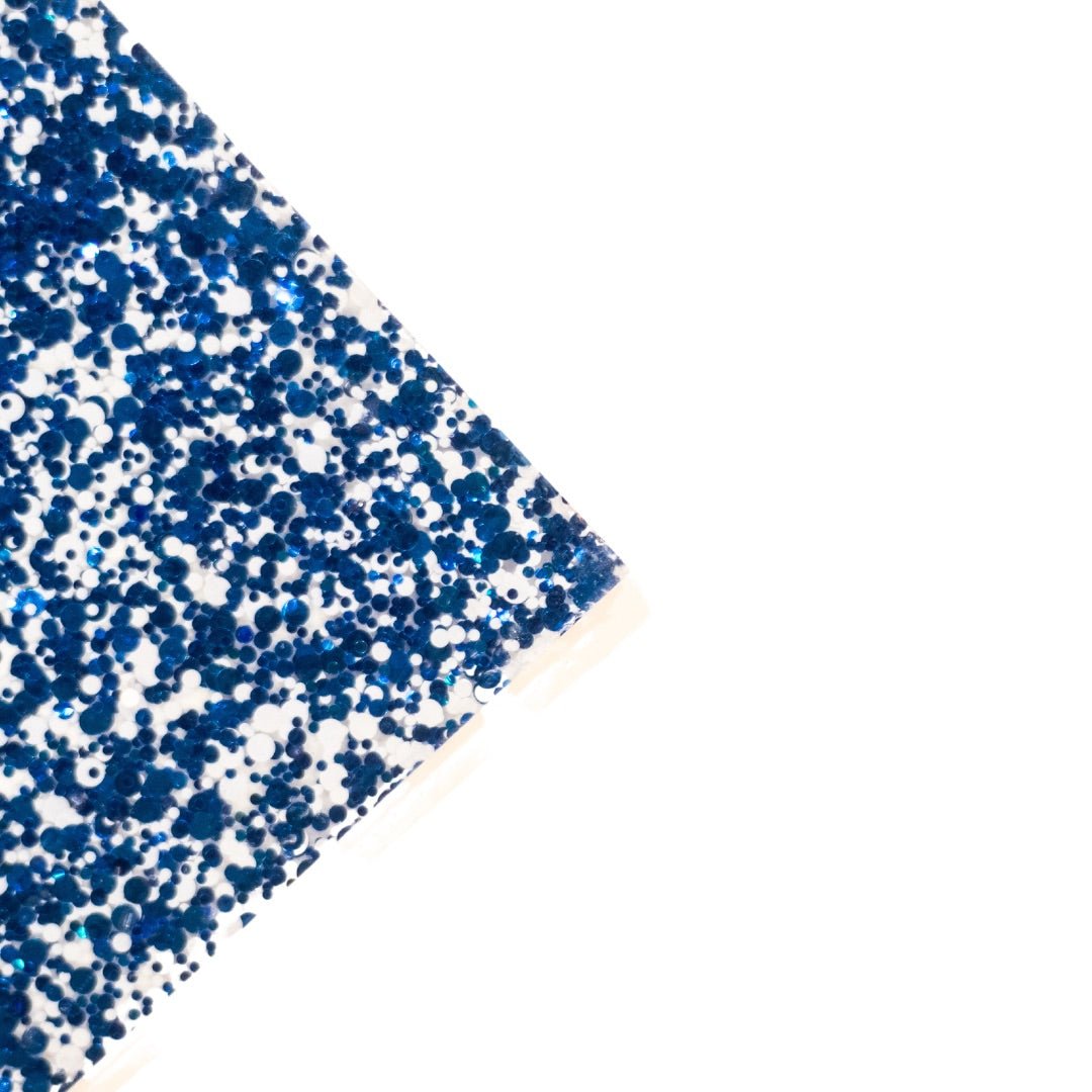 Blue & White Glitter Dots Cast Acrylic | Glitter Acrylic Sheet | CMB Acrylic