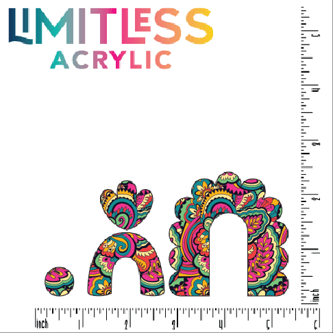 Bright Floral Paisley Pattern Acrylic Sheet - CMB Pattern Acrylic
