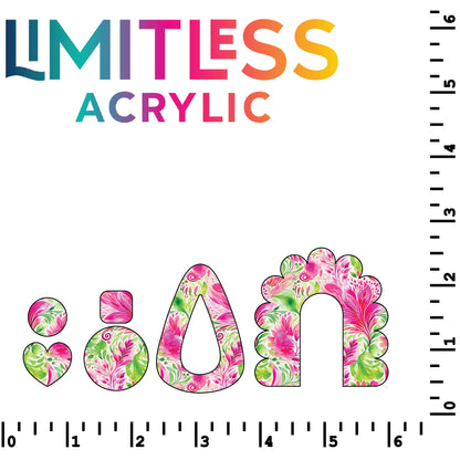 Bright Green & Pink Floral Pattern Acrylic Sheets - CMB Pattern Acrylic