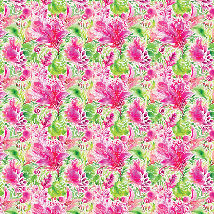 Bright Green & Pink Floral Pattern Acrylic Sheets - CMB Pattern Acrylic