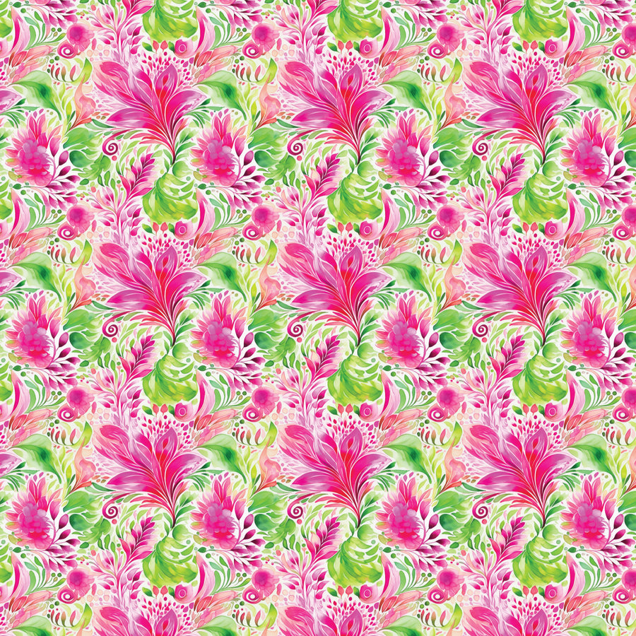 Bright Green & Pink Floral Pattern Acrylic Sheets - CMB Pattern Acrylic