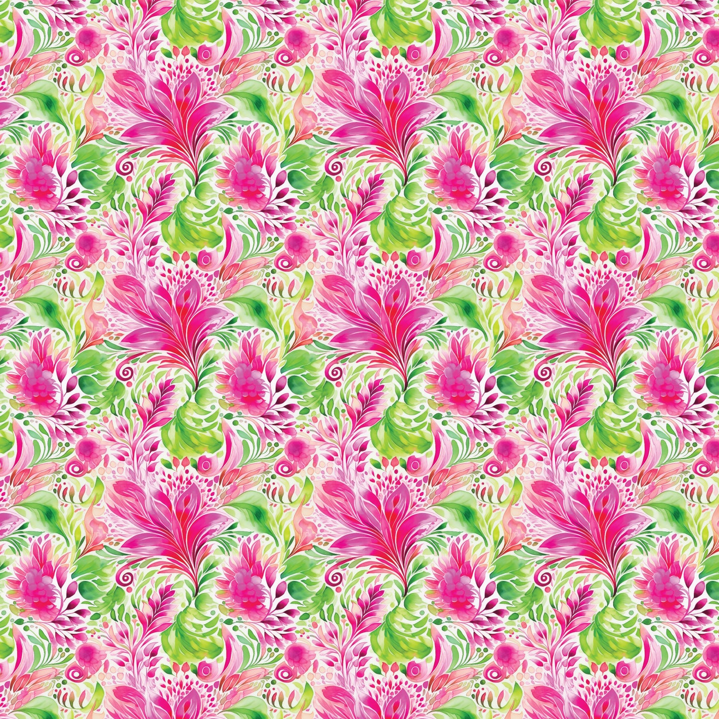 Bright Green & Pink Floral Pattern Acrylic Sheets - CMB Pattern Acrylic