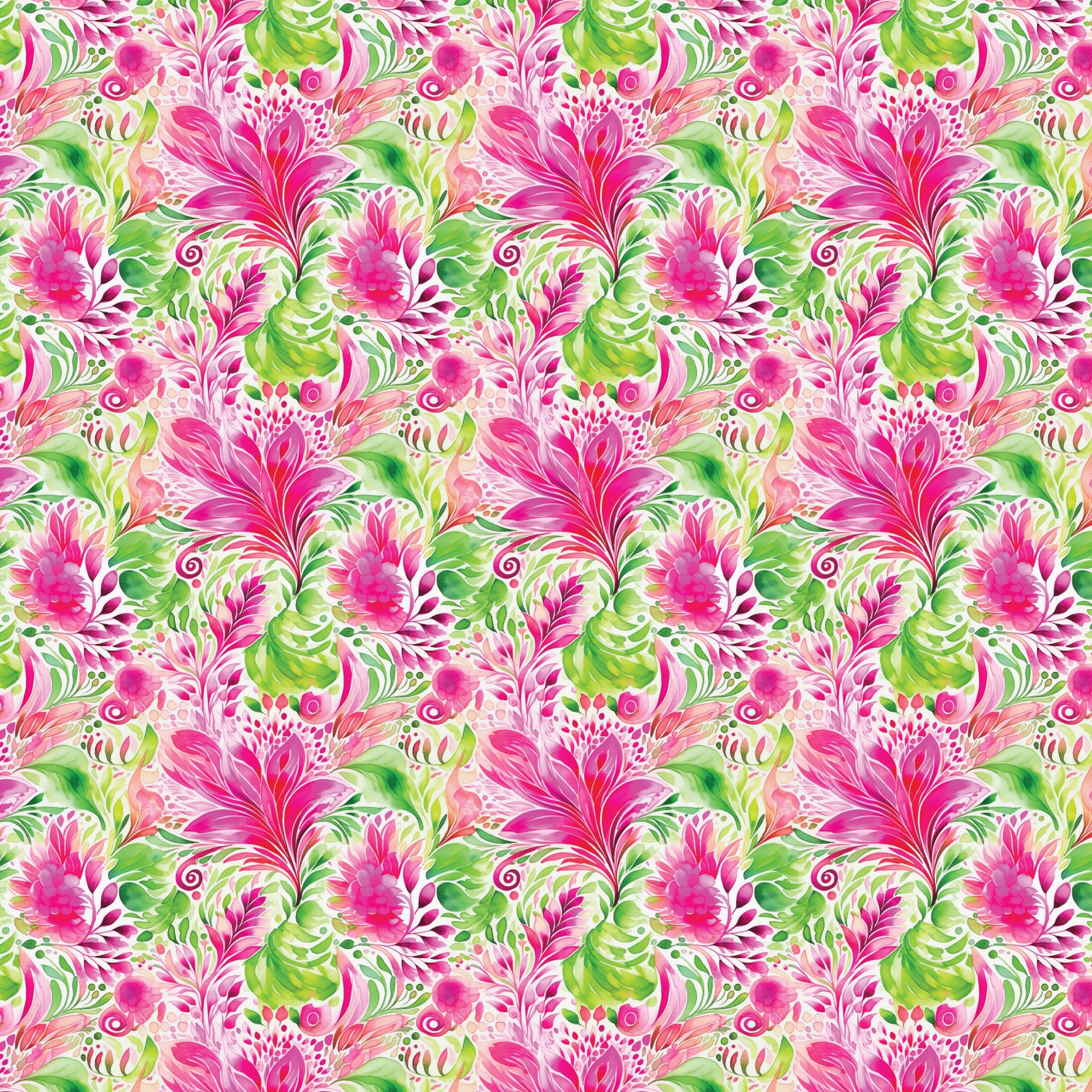 Bright Green & Pink Floral Pattern Acrylic Sheets - CMB Pattern Acrylic