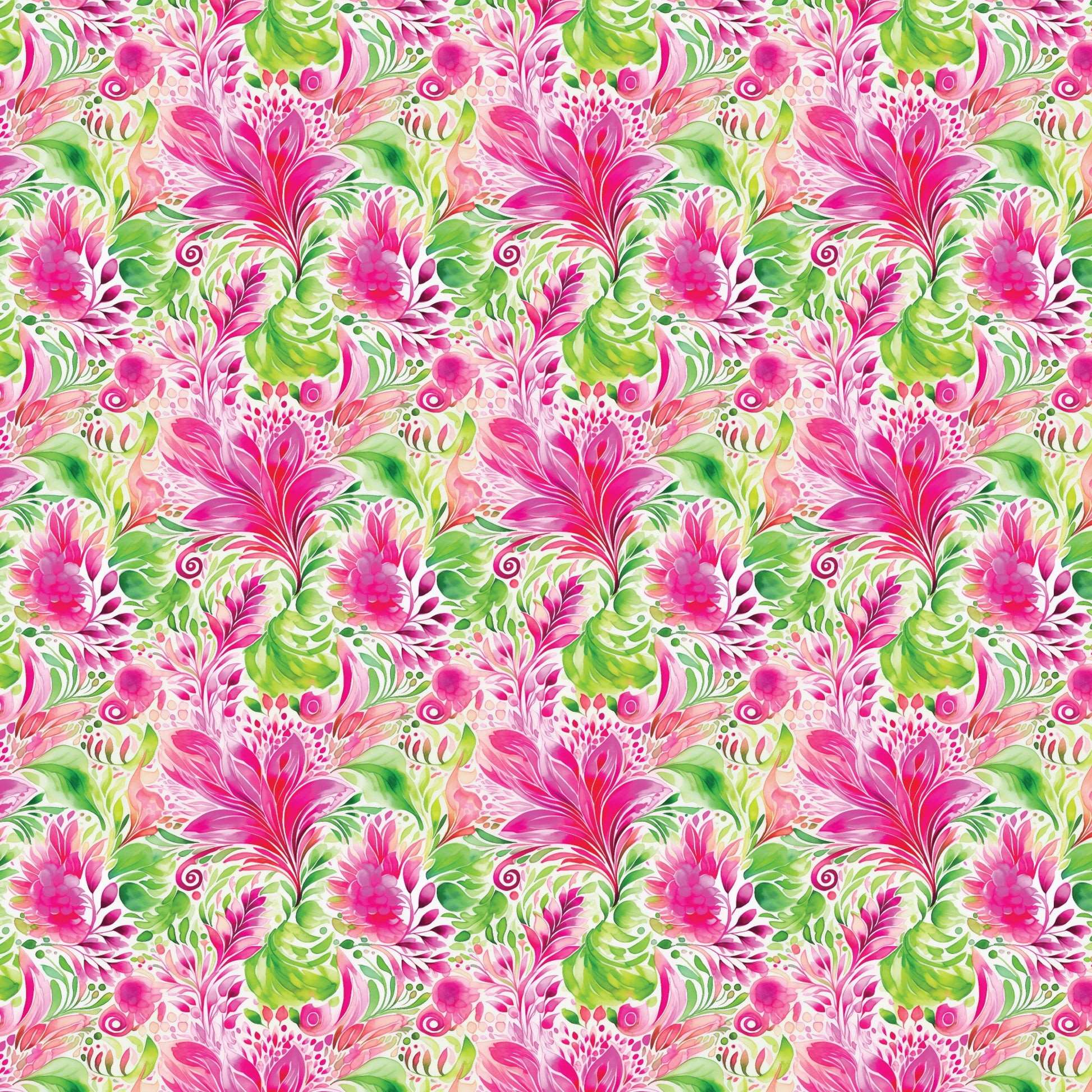 Bright Green & Pink Floral Pattern Acrylic Sheets - CMB Pattern Acrylic