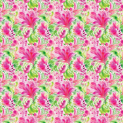 Bright Green & Pink Floral Pattern Acrylic Sheets - CMB Pattern Acrylic