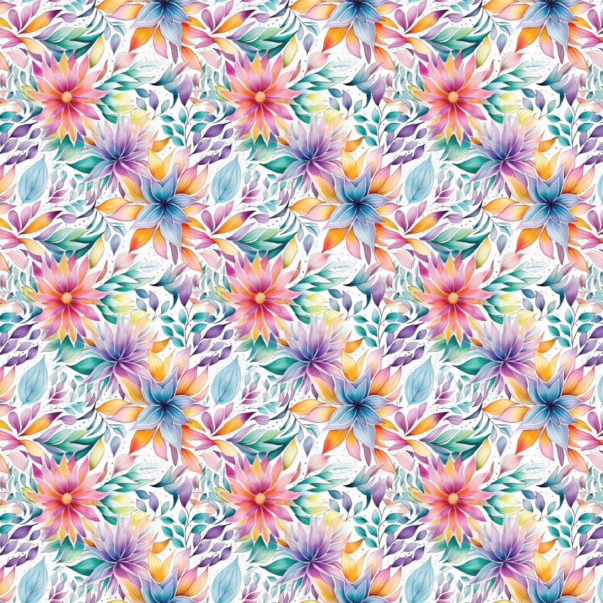 Bright Pastel Summer Floral Pattern Acrylic Sheets - CMB Pattern Acrylic
