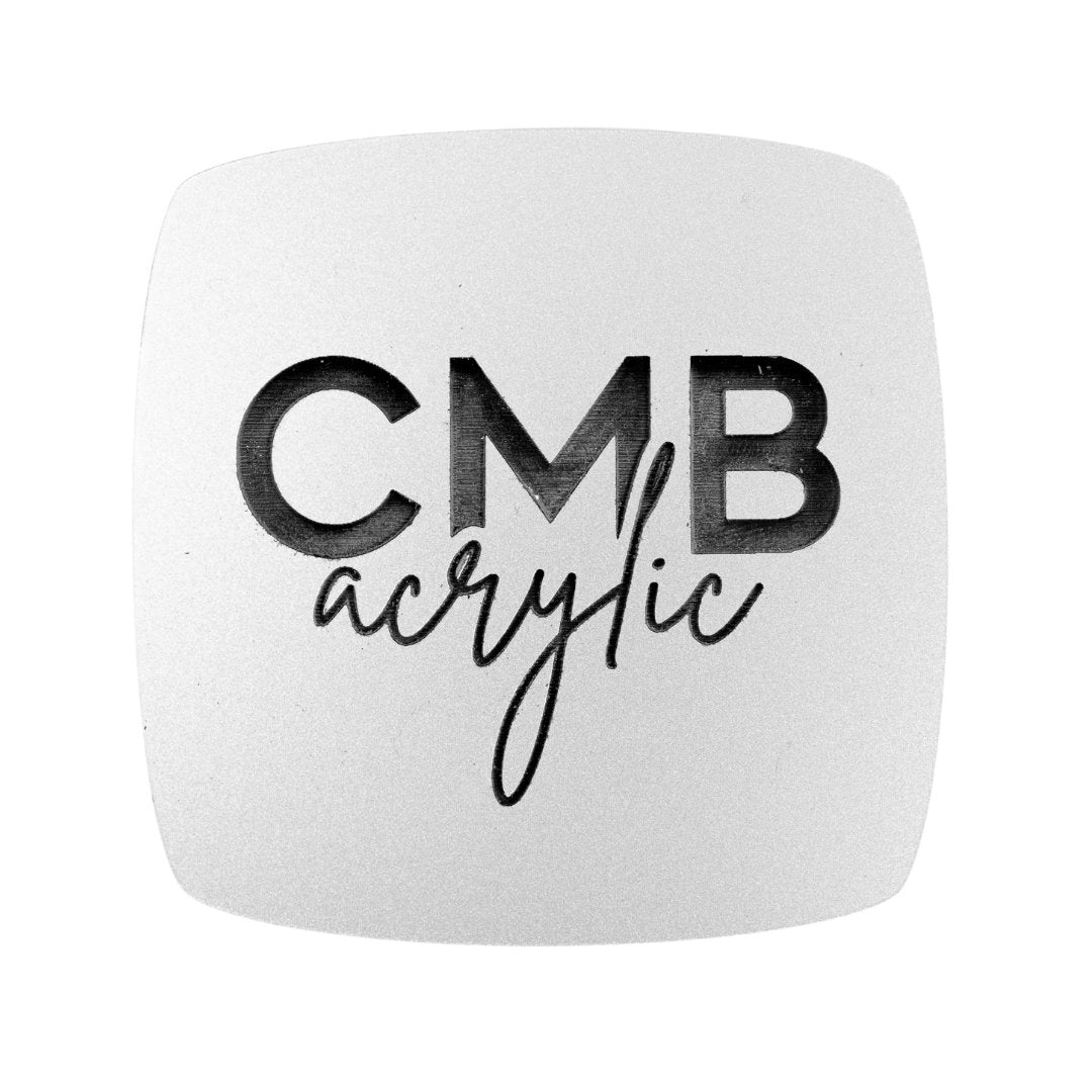 Brushed Silver Engraves Black Laser Indoor Two Tone Acrylic | Two Tone Acrylic Sheet | CMB Acrylic