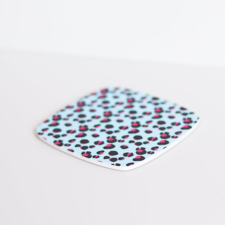 Carolina Blue & Hot Pink Leopard Acrylic Pattern Sheet - CMB Pattern Acrylic