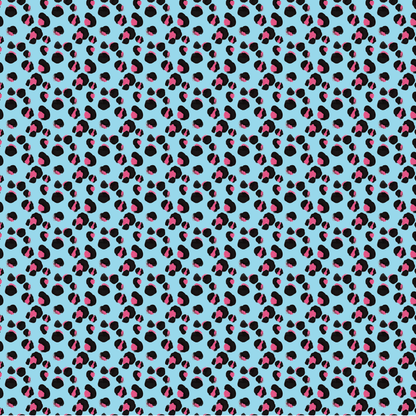 Carolina Blue & Hot Pink Leopard Pattern Acrylic Sheet - CMB Pattern Acrylic
