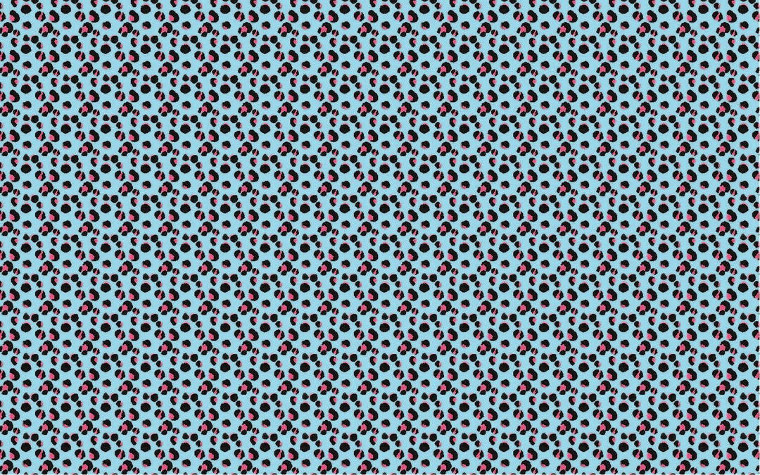 Carolina Blue & Hot Pink Leopard Pattern Sheet - CMB Pattern Acrylic