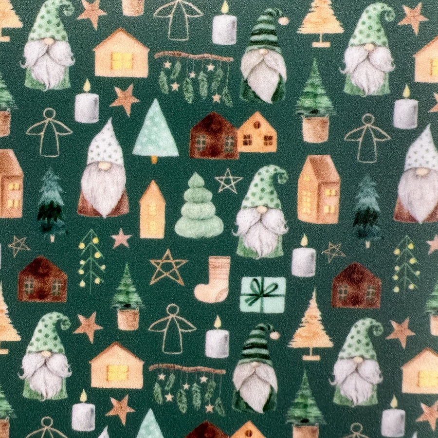 Christmas Gnomies in Green Pattern Acrylic Sheet - CMB Pattern Acrylic