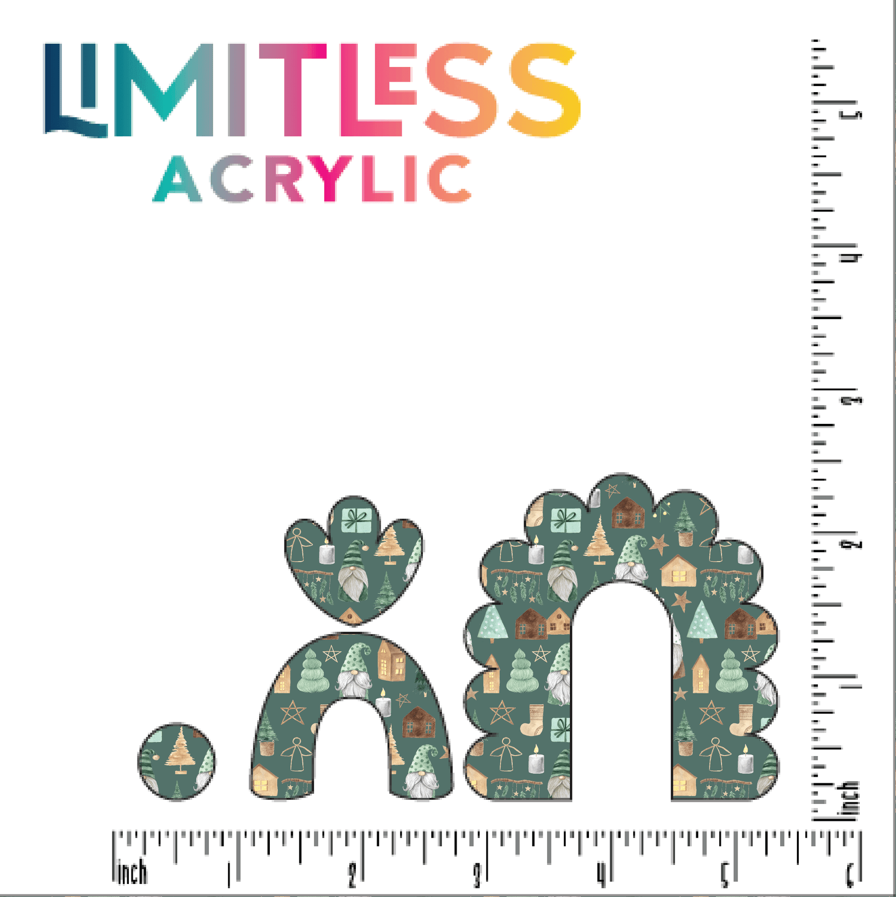 Christmas Gnomies in Green Pattern Acrylic Sheet - CMB Pattern Acrylic