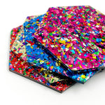 Christmas Party Chunky Flake Glitter Cast Acrylic | Glitter Acrylic Sheet | CMB Acrylic