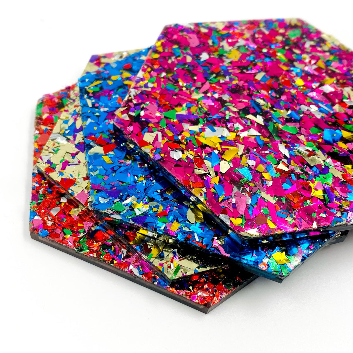 Christmas Party Chunky Flake Glitter Cast Acrylic | Glitter Acrylic Sheet | CMB Acrylic