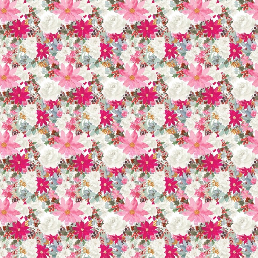 Christmas Pink Floral Pattern Acrylic Sheets - CMB Pattern Acrylic
