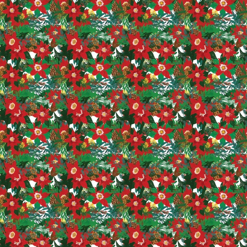 Christmas Poinsettia Floral Pattern Acrylic Sheets - CMB Pattern Acrylic