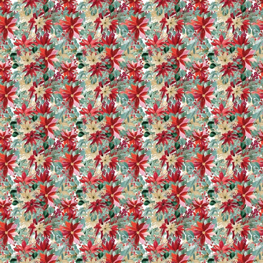 Christmas Watercolor Floral Pattern Acrylic Sheets - CMB Pattern Acrylic