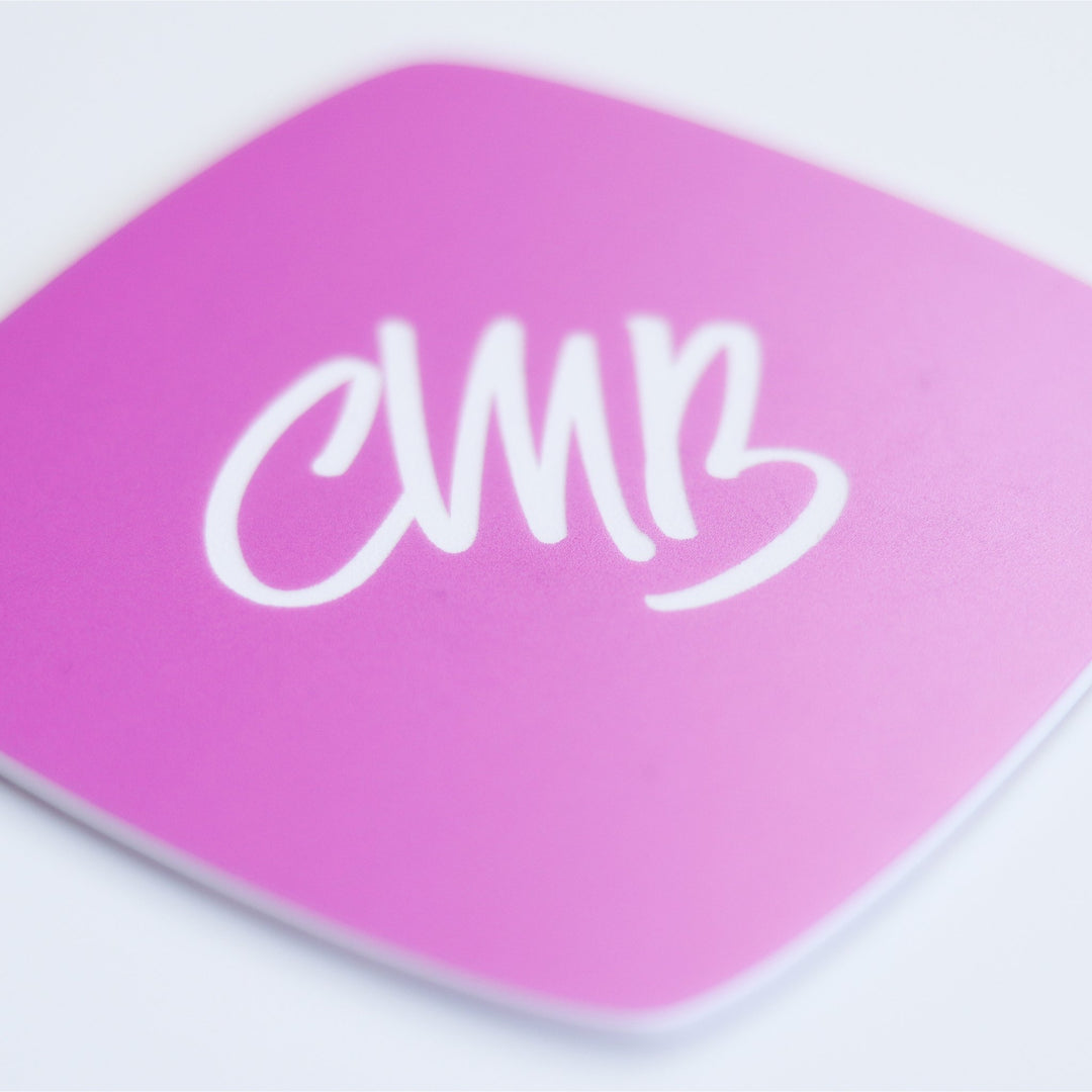 CMB Two Tone Printed Acrylic Bubblegum Pink Engraves White - CMB Pattern Acrylic