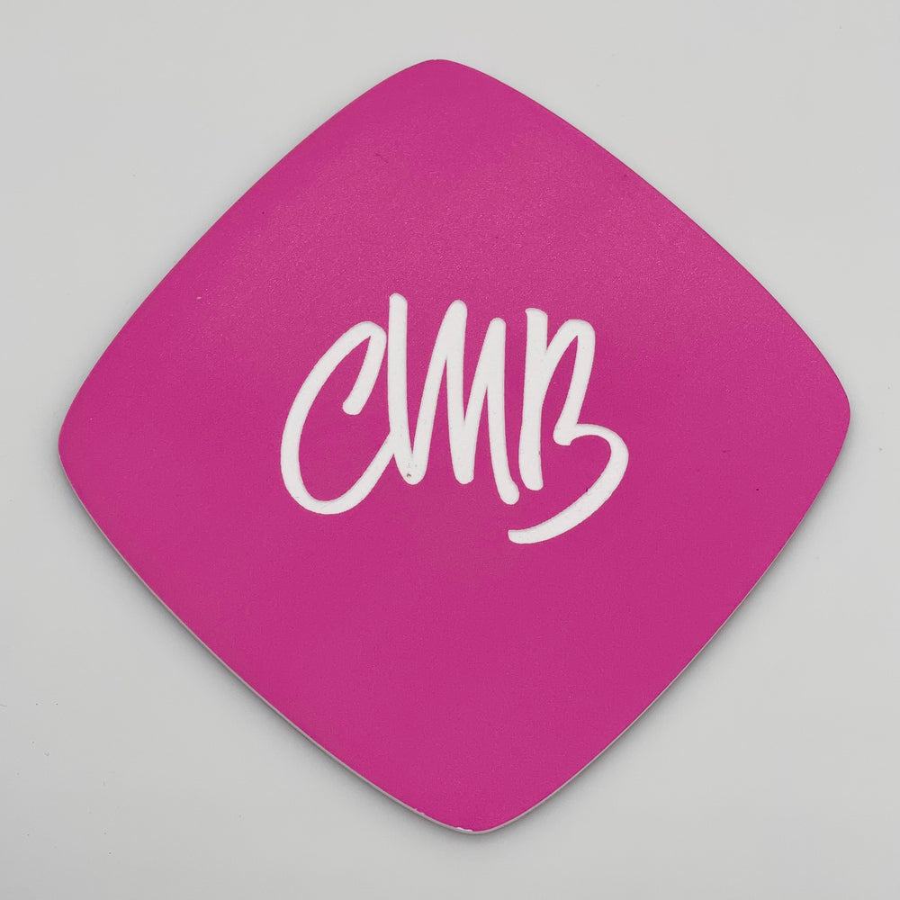 CMB Two Tone Printed Acrylic Hot Pink Engraves White - CMB Pattern Acrylic