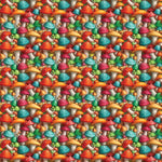 Colorful 3D Mushrooms Pattern Acrylic Sheets - CMB Pattern Acrylic