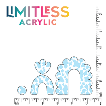 Cow Print- Baby Blue Pattern Acrylic Sheet - CMB Pattern Acrylic