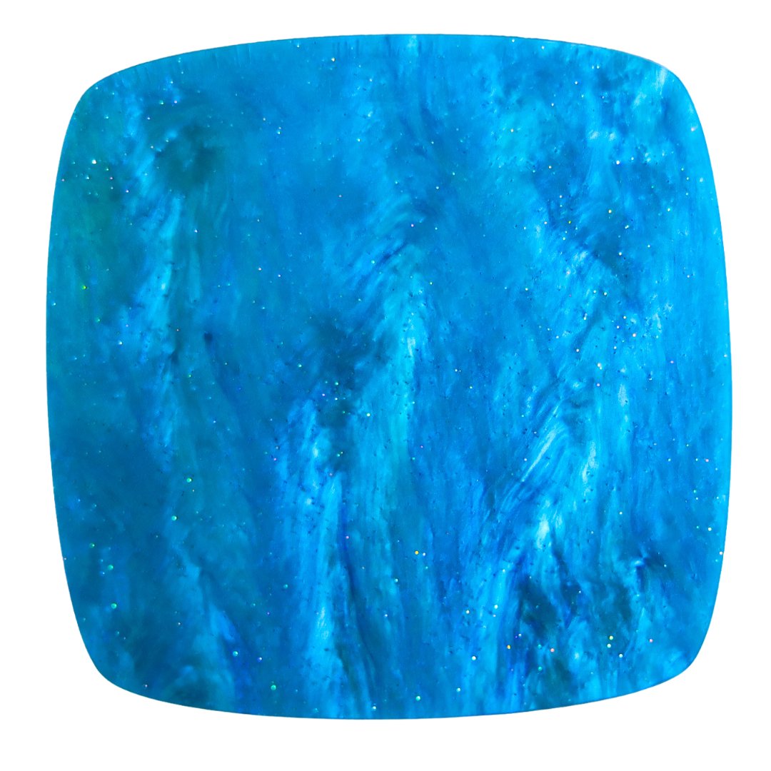 Cyan Blue Marbled Glitter Cast Acrylic | Marbled Acrylic Sheet | CMB Acrylic