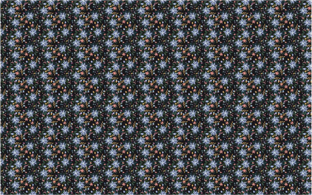 Dark Floral Bloom Blue Pattern Acrylic Sheet - CMB Pattern Acrylic