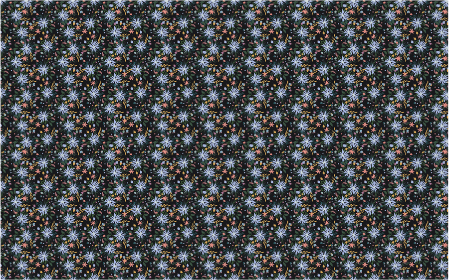 Dark Floral Bloom Blue Pattern Acrylic Sheet - CMB Pattern Acrylic