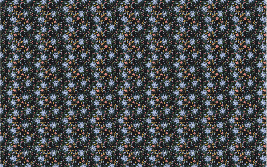 Dark Floral Bloom Blue Pattern Acrylic Sheet - CMB Pattern Acrylic