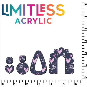 Dark Purple Doodle Hearts Pattern Acrylic Sheets - CMB Pattern Acrylic