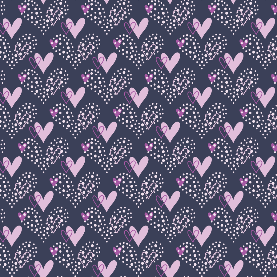 Dark Purple Doodle Hearts Pattern Acrylic Sheets - CMB Pattern Acrylic