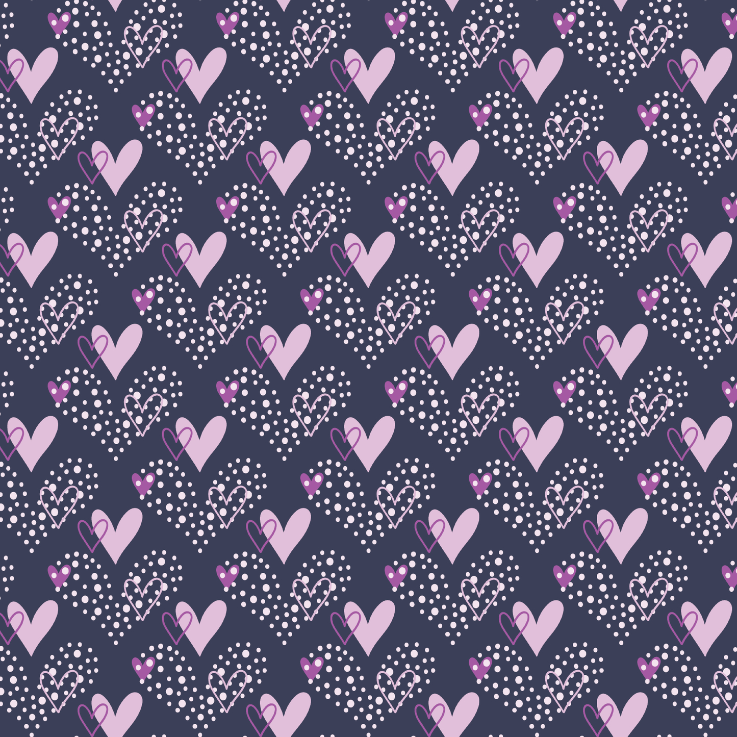 Dark Purple Doodle Hearts Pattern Acrylic Sheets - CMB Pattern Acrylic