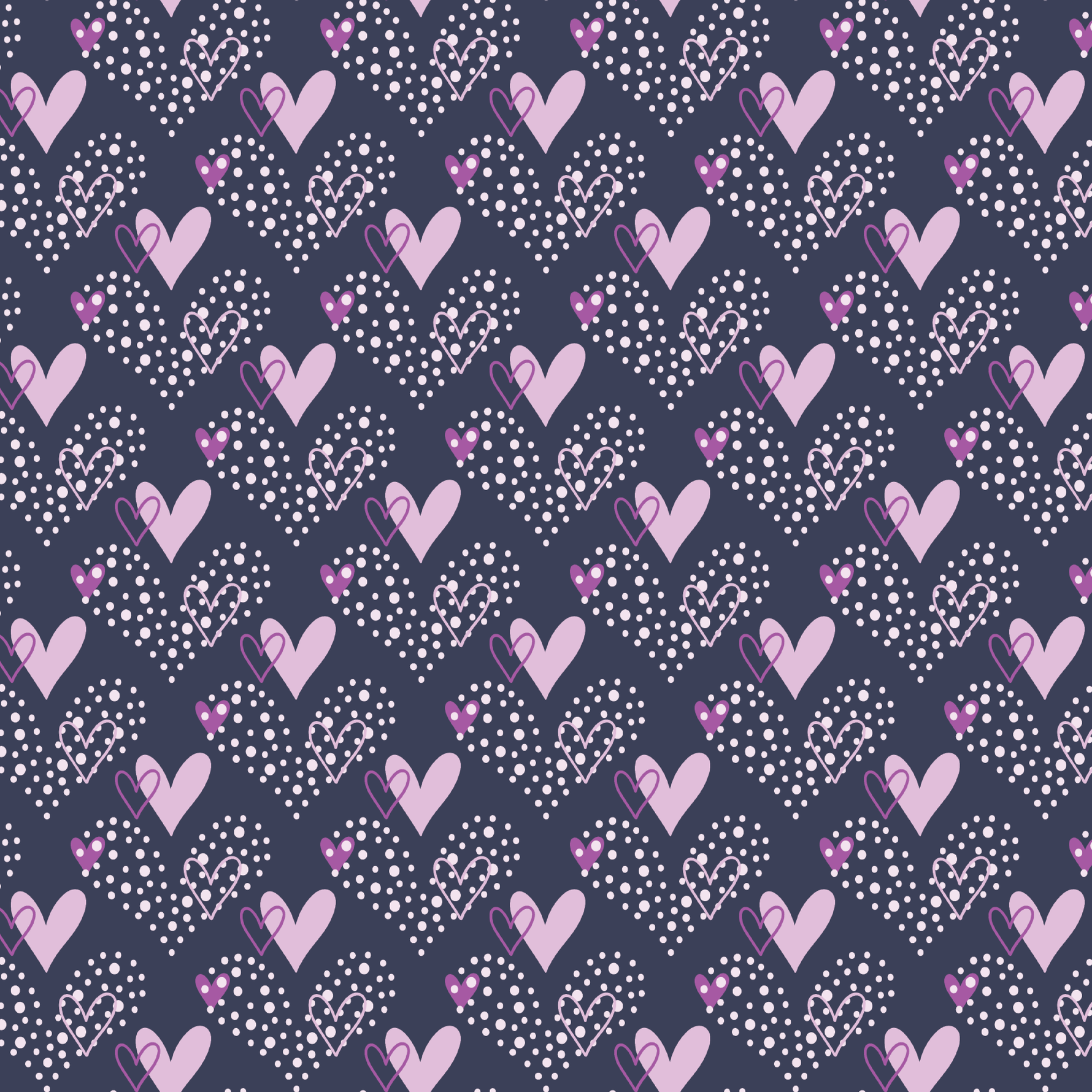 Dark Purple Doodle Hearts Pattern Acrylic Sheets - CMB Pattern Acrylic
