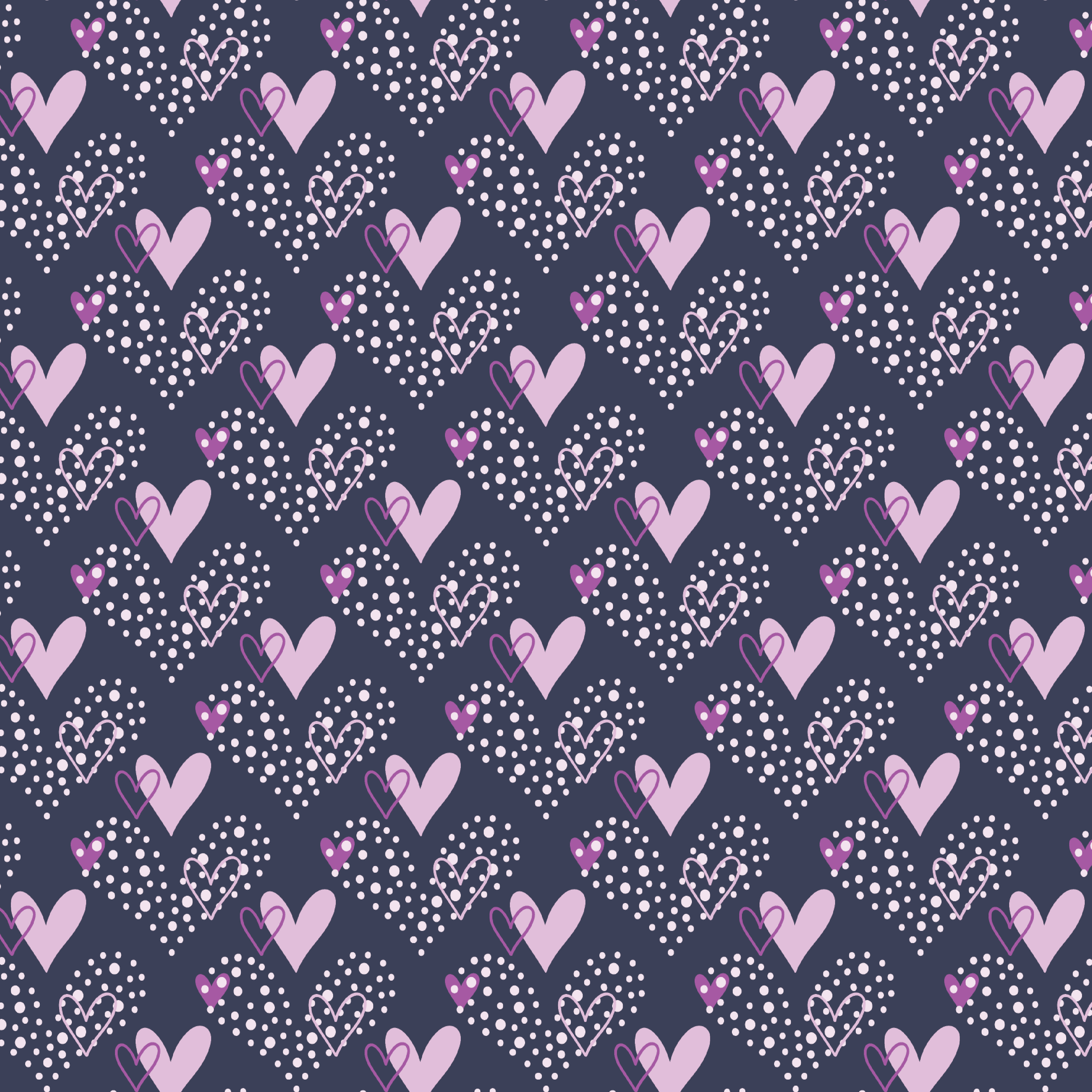 Dark Purple Doodle Hearts Pattern Acrylic Sheets - CMB Pattern Acrylic