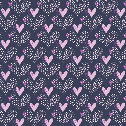 Dark Purple Doodle Hearts Pattern Acrylic Sheets - CMB Pattern Acrylic