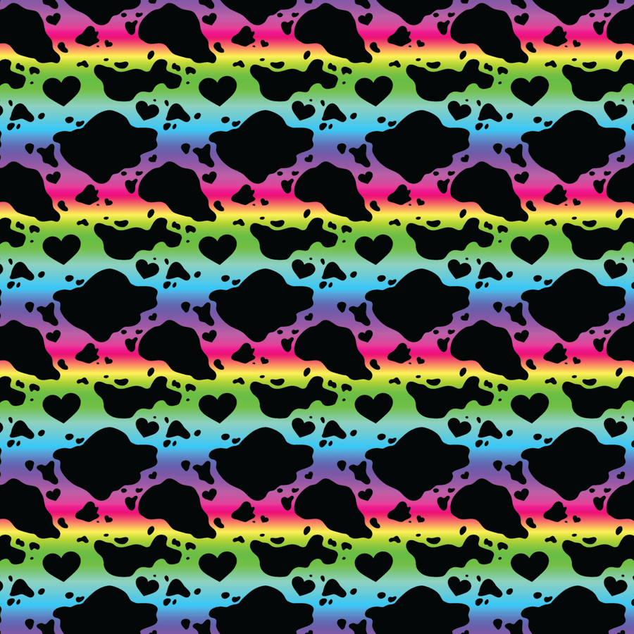 Dark Rainbow Cow Love Pattern Acrylic Sheets - CMB Pattern Acrylic
