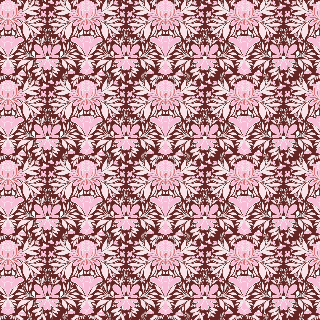Delicate Pink & Burgundy Floral Pattern Acrylic Sheets - CMB Pattern Acrylic
