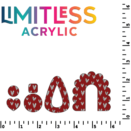 Dotted Hearts on Red Pattern Acrylic Sheets - CMB Pattern Acrylic