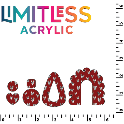 Dotted Hearts on Red Pattern Acrylic Sheets - CMB Pattern Acrylic