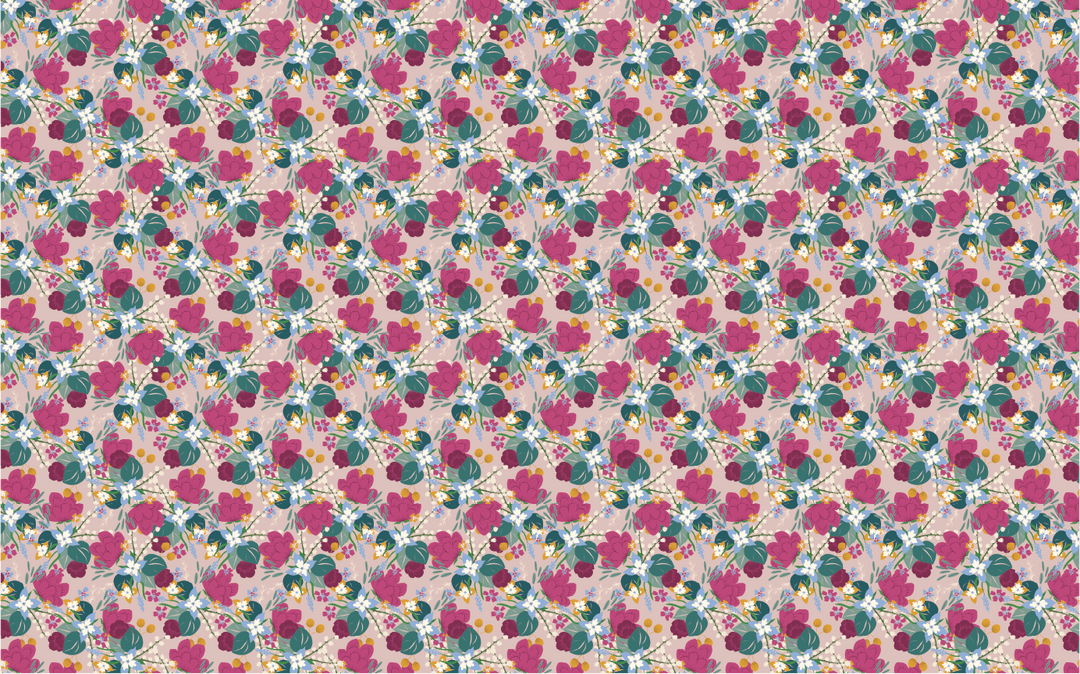 Floral Bloom Raspberry Pattern Acrylic Sheet - CMB Pattern Acrylic