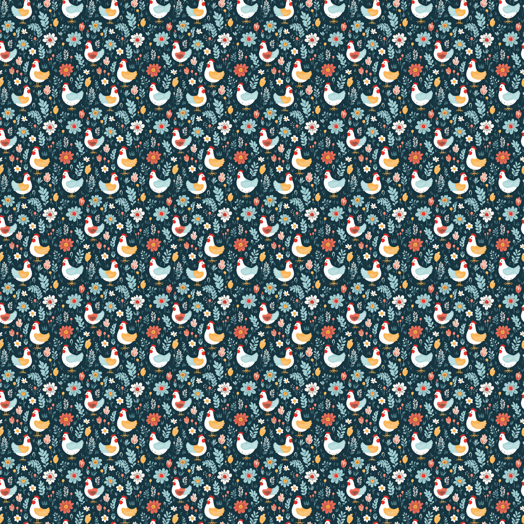 Floral Chickens Pattern Acrylic Sheets - CMB Pattern Acrylic