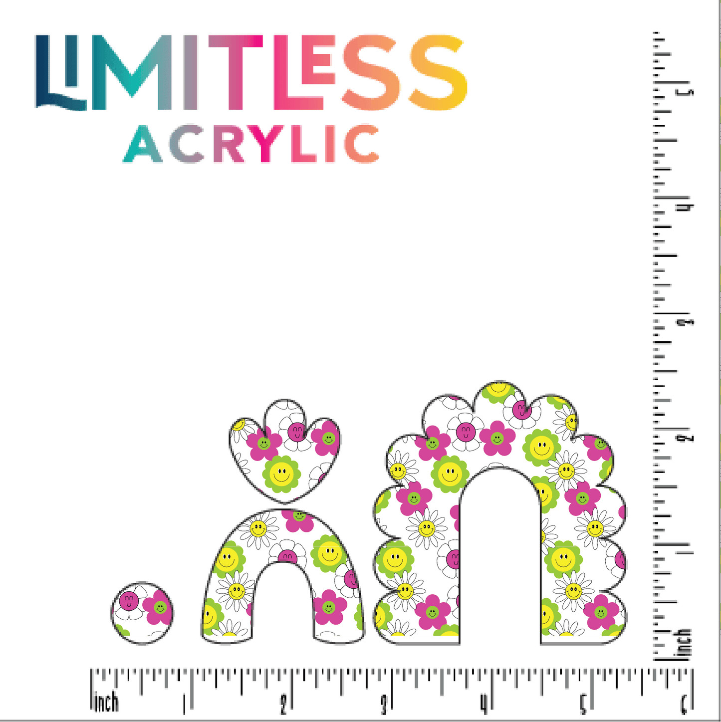 Flower Power Smiles Pattern Acrylic Sheet - CMB Pattern Acrylic