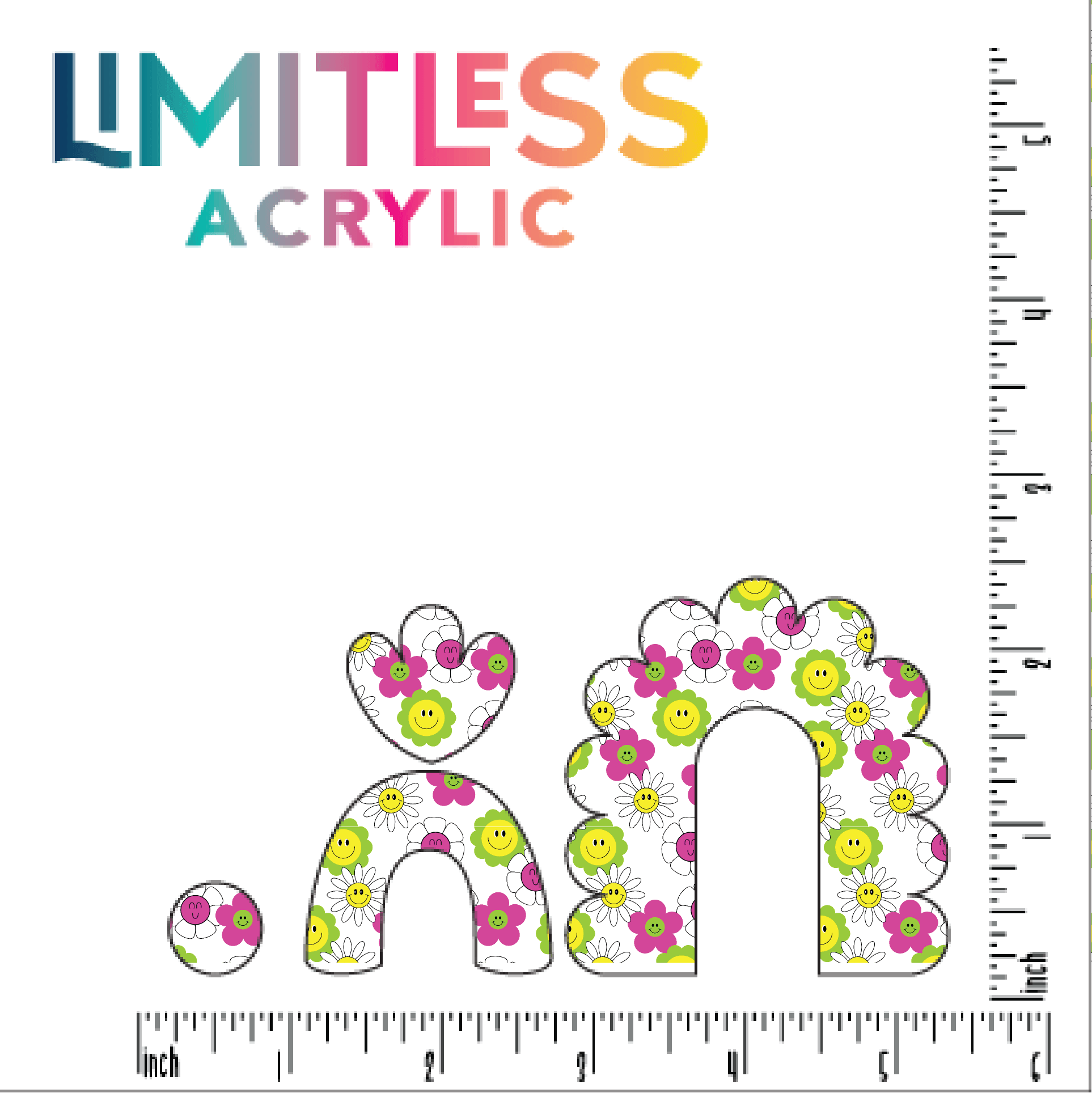 Flower Power Smiles Pattern Acrylic Sheet - CMB Pattern Acrylic