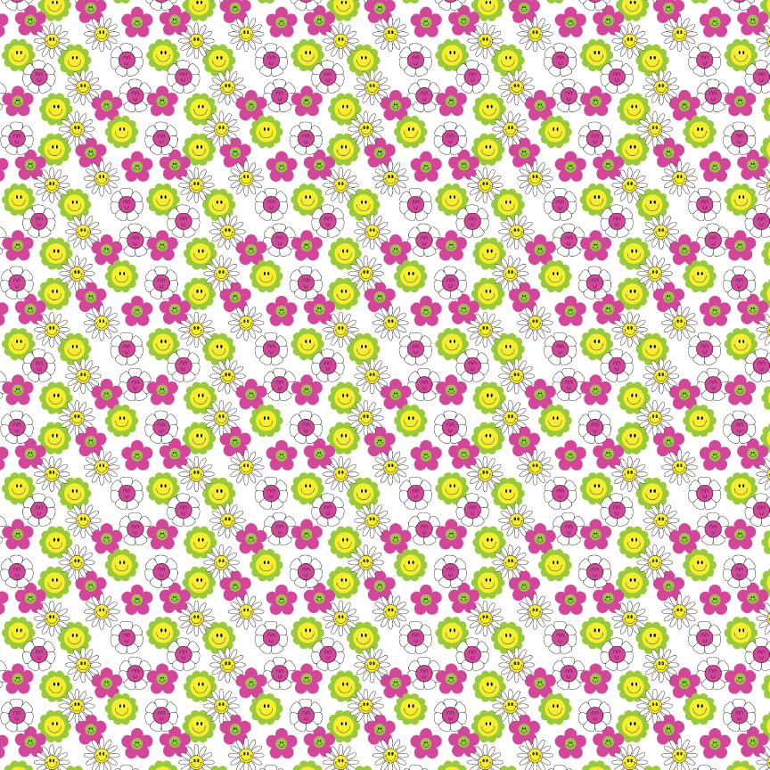 Flower Power Smiles Pattern Acrylic Sheet - CMB Pattern Acrylic