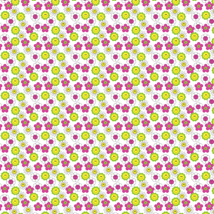 Flower Power Smiles Pattern Acrylic Sheet - CMB Pattern Acrylic
