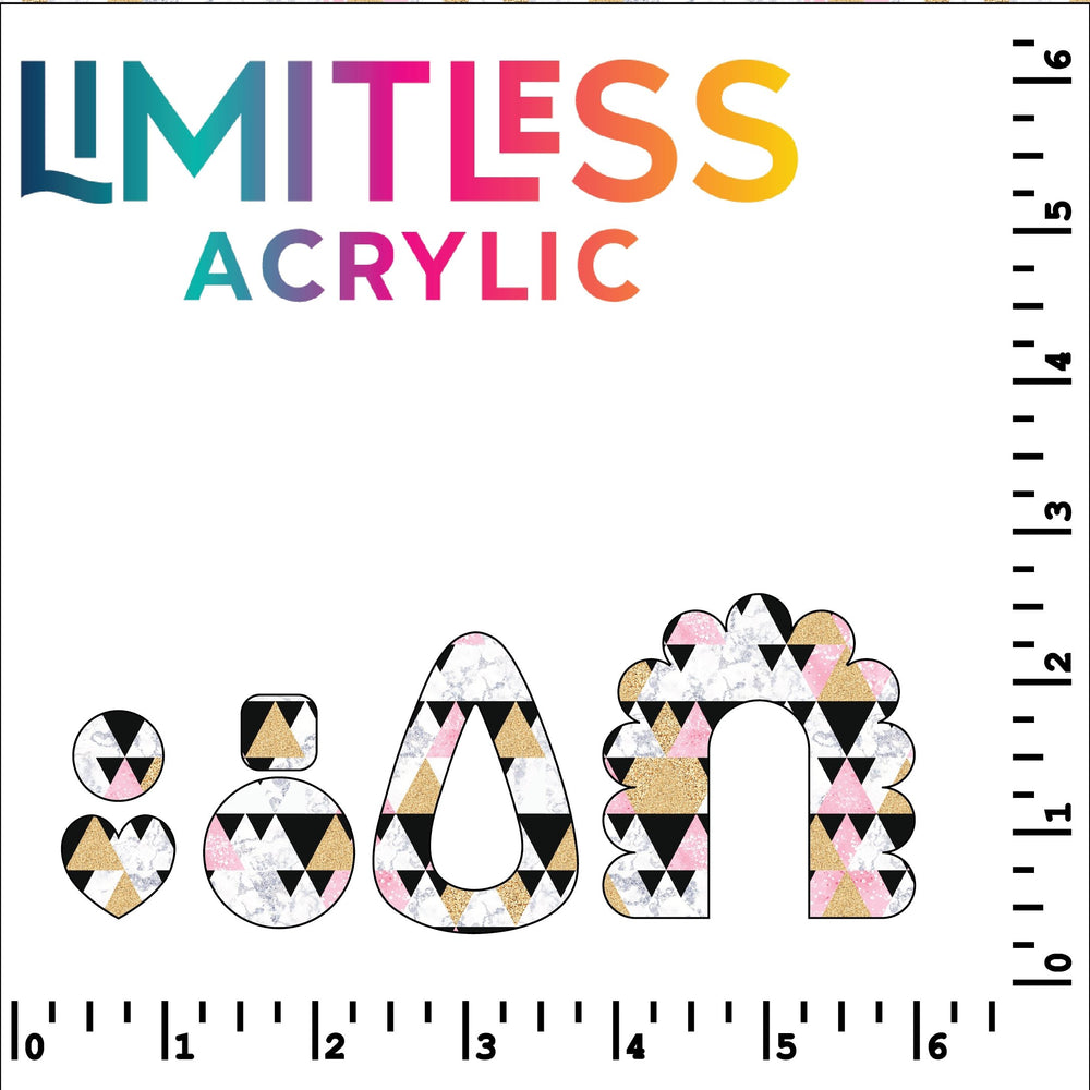 Girl Boss Triangles Pattern Acrylic Sheets - CMB Pattern Acrylic