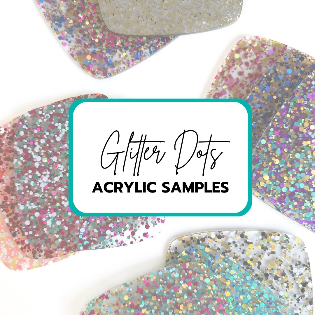 Glitter Dots (Confetti Dots) Acrylic Sheets | Sample Sizes | SELECT YOUR COLOR - Acrylic Sheets
